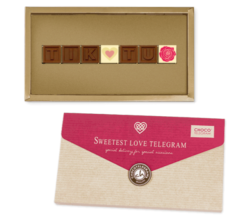 šokoladinė telegrama tik tu, šokoladinė meilės žinutė