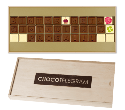 šokoladinis sveikinimas, šokoladinė telegrama