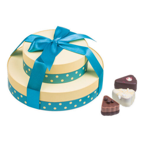 torto gabalėlių formos praline saldainiai, rankų darbo šokoladas, šokolado dovana