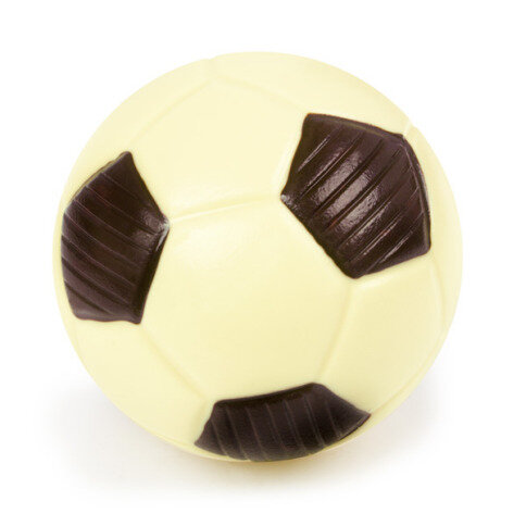 czekoladowa piłka nożna, piłka z czekolady, czekoladowa figurka, biała czekolada